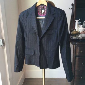 j. crew pinstripe wool blazer - charcoal gray - size 4